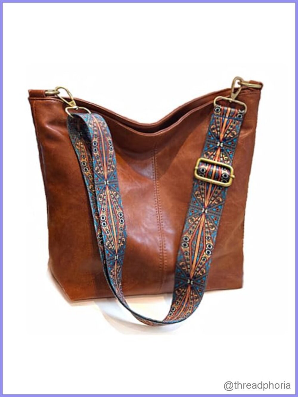 Vegan Leather Hobo Crossbody Bag with Zipper, Adjustable Strap Shoulder Purse